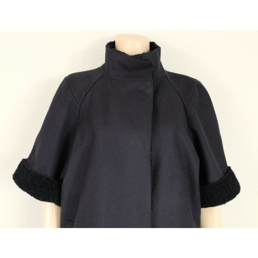 Marni Wool Lamb Shearling Cashmere Black Jacket Coat, Size 42 Us 6 View 2